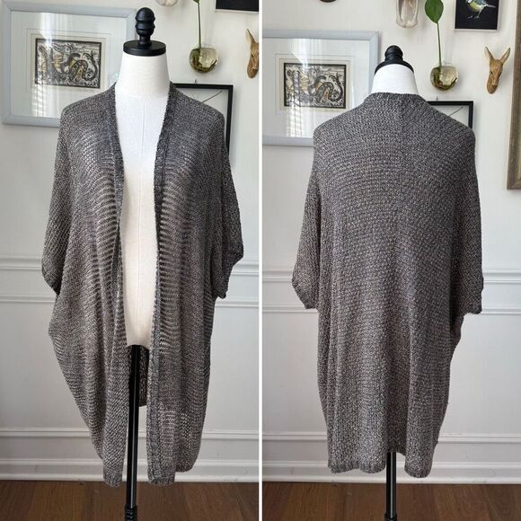 Eileen Fisher Bronze Variegated Links Sparkle Shimmer Knit Oval Cardigan $278 XL - Picture 1 of 8